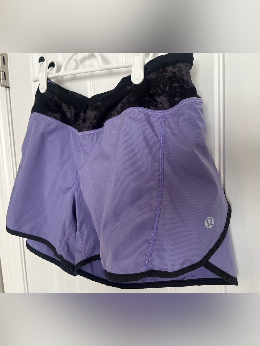 lululemon athletica Purple Athletic Shorts with Black Trim - Size 10